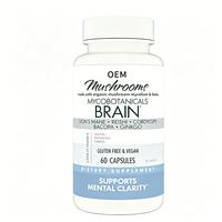 Capsules de champignons cérébraux Mycobotanicals en gros pour OEM, supplément de clarté mentale à base de Crinière de lion, Reishi et Cordyceps, 60 unités