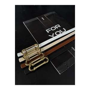 4-Piece Gold Buckle Thin <b>Belt</b>, Suitable for <b>Trousers</b>, Shirts, Jackets, and Dresses. - Mixed - Product Image 1