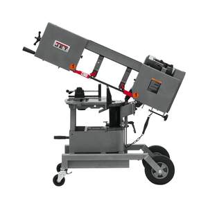 Sierra de cinta portátil de doble ingleteo de 10 pulgadas, grado industrial, 1 HP, 115/230V, 1 fase, fuente de alimentación eléctrica/a batería para cortar metal y madera - Product Image 1