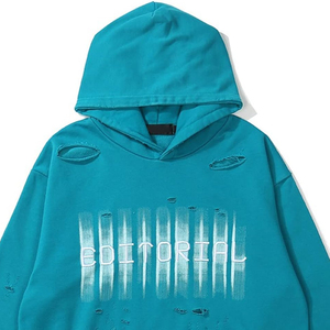 Diseño de alta calidad personalizado OEM ODM 2025 mejores conceptos básicos de calidad, diseño de mezcla de algodón Sudadera con capucha de manga completa Hombres Sudaderas con capucha desgastadas - Product Image 5