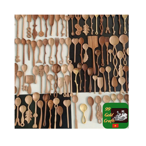 Ensemble de cuillères en bois de cuisine élégantes et lisses en bois naturel du Vietnam, designs uniques, cuillère en bois de haute qualité, commandes d'exportation - Product Image 2