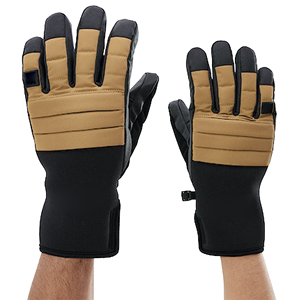 Gants de travail imperméables isolés à doigts fendus noirs et bruns personnalisés pour le snowboard avec protection rembourrée et sécurité hivernale - Product Image 1