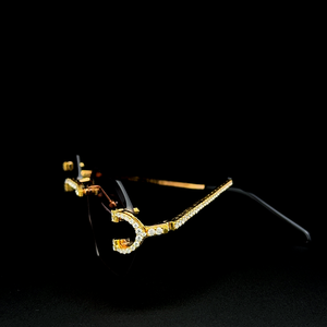 Lunettes de soleil en acier inoxydable blanc de qualité supérieure, légères, protection UV400, monture sans bord, style lunettes de protection unisexe, effet diamant - Product Image 4