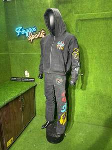 2025 Jogging pour homme 2 pièces, qualité supérieure, en molleton 100% coton, délavé à l'acide, grammage lourd pour l'hiver, écologique, personnalisable avec logo d'usine - Product Image 2