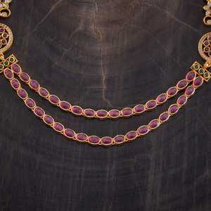 Trendy Silver Temple Necklace 173313 Gold Plated Stainless Steel Brass Link Chain with Flower Number Shape for Wedding Gift - Product Image 3