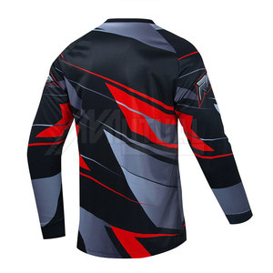 เสื้อเชิ๊ตจักรยานผ้าโพลีเอสเตอร์ระบายอากาศได้ดีสำหรับผู้ชายพิมพ์ลายเทคนิคใหม่ล่าสุดสำหรับนักแข่งรถจักรยานยนต์ - Product Image 2