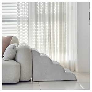 [AllmioPet] Gray Indoor Pet Stairs Cloud Fabric 4 <b>Step</b> AMP 4 GR Easy Climbing Soft <b>Steps</b> <b>for</b> Puppy Kitten Senior <b>Dogs</b> - Product Image 1