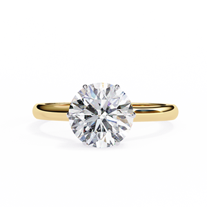 Anillo de Compromiso Solitario con Diamante Redondo de 2 Quilates Cultivado en Laboratorio, Certificado IGI, Oro de 14K/18K, Joyería Elegante para Boda - Product Image 1