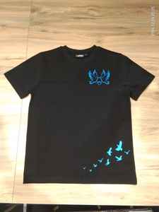 เสื้อยืดผ้าฝ้าย100% แขนสั้นปักลายไหล่ทรงหลวมคอกลมสีพื้นพิมพ์ลายดิจิตอล BD - Product Image 4