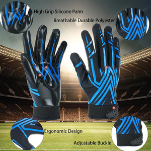 Gants de football américain pour adultes sur mesure Gants de football américain de qualité supérieure Gants récepteurs Gants unisexes antidérapants - Product Image 2