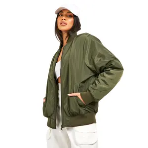 定制标志拉链夹克批发时尚街头穿夹克流行女性轰炸机夹克