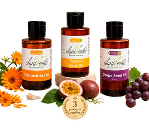 Alquiverde - Set de Regalo Trio de Aceites Esenciales 100% Puros Prensados en Frío Naturales - Aceites de Semilla de Uva, Maracuyá y Caléndula - Product Image 2