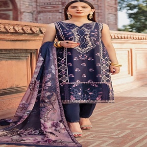 Ramsha Marque 3 Pièces Style Pakistanais Coton Pelouse Robe Lourde Coutures Personnalisées Toutes Tailles Tenues de Fête Costumes Salwar Kameez - Product Image 6