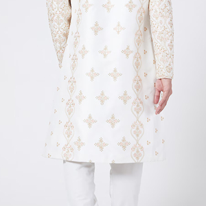 Nuevo Color blanco Hombres Diseño personalizado Sherwani Colección lista para hombres Diseñador Sherwani Novio Ropa de boda - Product Image 5