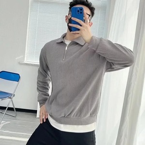 Winter New Half-zip Men's Hoodies American Style Vintage Regular Fit Casual Design Sensibility Niche Top Color Pullover 100% - Product Image 6