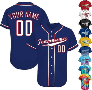 Venta al por mayor personalizable béisbol Jersey bordado transpirable estilo camiseta - Product Image 1