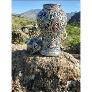 Tajín Marroquí Auténtico, Olla de Cerámica Hecha a Mano, Tajín Tradicional para Horno y Estufa, Resistente al Calor, Ecológico para Cocinas - Product Image 1