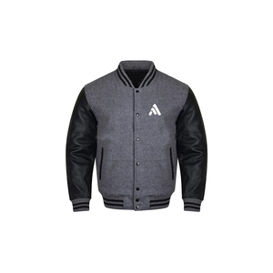 Veste Varsity en cuir d'hiver de haute qualité avec broderie personnalisée de logo de luxe Streetwear pour hommes - Product Image 5