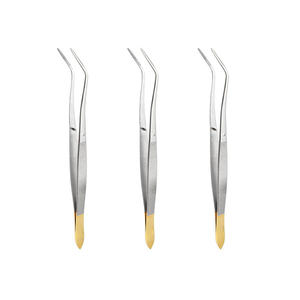 Pinces dentaires à pointe dentelée incurvée, manuelles, en acier inoxydable de qualité médicale, certifiées CE ISO, pinces à pansements en coton, chirurgicales - Product Image 1