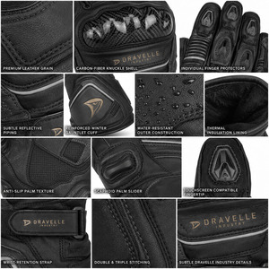 Motorcycle Racing Gloves Full Finger Adjustable Wrist <b>Strap</b> Palm Guard Unisex Riding Motocross - Product Image 5
