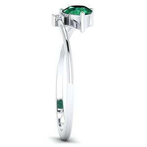 Anillo de Oro de 14K con Esmeralda de Corte Pera de 0.75 Quilates para Mujer, Precio al por Mayor, Joyería de Moissanita con Certificado GRA, Fabricación REYES - Product Image 3