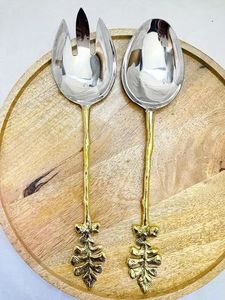 ชุดเครื่องใช้บนโต๊ะอาหารสแตนเลส2ชิ้นแบบทันสมัยทำจากโลหะมิเรอร์เครื่องเงินพร้อมผิวสีเงินทำในอินเดียสำหรับเป็นของขวัญทางธุรกิจ - Product Image 4