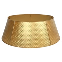 Jupe de sapin de Noël moderne en métal galvanisé, forme ronde, écologique, durable, couleur argent