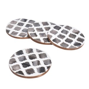 Bone Inlay Coaster for Gifting <b>Square</b> Shape Coaster Custom Pattern Coasters Set for <b>Kitchen</b> & <b>Table</b> Decoration Bone Inlay - Product Image 3