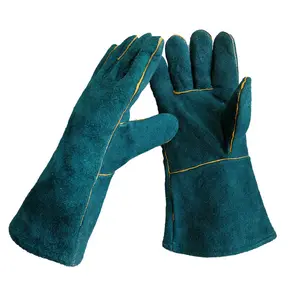 Kuhspaltleder-Schweiß handschuhe Langes Rindsleder Sicherheits handschuhe aus echtem Leder Arbeits schutz Industrielles Schweißen