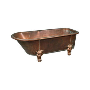 Bañera independiente de acrílico blanco moderno con niquelado de cobre Bañera de remojo de nuevo diseño con escurridor para Baño - Product Image 2