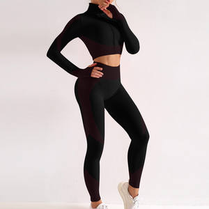 Conjunto de Yoga con el mejor diseño para mujer, conjunto de Yoga personalizado de nueva calidad a bajo precio, conjunto de Yoga para mujer, conjunto de Yoga con cuello levantado, comodidad de manga completa - Product Image 6