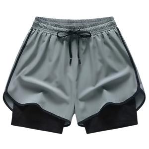 Pantalones cortos deportivos informales para hombre, de secado rápido, holgados, de dos piezas, para entrenamiento, Fitness, vacaciones, sólidos, ecológicos - Product Image 2