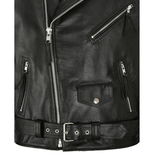 Véritable 100% Veste en cuir de haute qualité pour hommes de grande qualité Nouvelle arrivée Vêtements d'extérieur coupe-vent Fermeture à glissière - Product Image 6