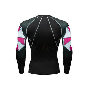 เสื้อรัดกล้ามกีฬา MMA แบบมืออาชีพ ราคาโรงงาน ระบายอากาศได้ดี เป็นมิตรกับสิ่งแวดล้อม แห้งเร็ว แขนยาว 100% โพลีเอสเตอร์ รับสกรีนโลโก้ - Product Image 6