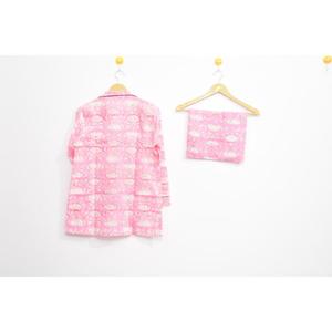 Best Cotton Beautiful Pink Floral Cotton Pajama Set Hand Block Print Women's Sleepwear Women's Comfortable Nightwear Sets - Product Image 6