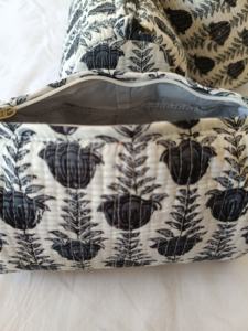 Ensemble de trousses de voyage en coton écologique matelassé, imprimé floral vintage et animalier, trousses de toilette avec grande capacité et fermeture à glissière - Product Image 4