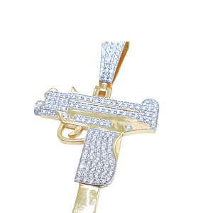 2024 diamante oro moissanita plata Hip-Hop encantos estilo romántico collar pistola colgante para hombres y niños para fiestas - Product Image 1