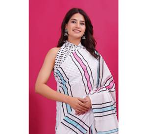 เสื้อผู้หญิงแขนสั้นผ้าคอตตอนพิมพ์ลายผ้านิ่มสำหรับงานปาร์ตี้ชุดปากีสถานทำมือสไตล์อินเดีย - Product Image 2