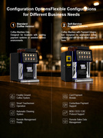 Máquina de Café Espresso Automática Comercial TCN con Molinillo de Granos, Cafetera Inteligente para Hotel, Oficina, Panadería, Restaurante