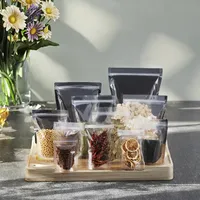 Prix d'usine Pochette debout en plastique transparent transparent avec fermeture à glissière refermable Ziplock Doypack Sac d'emballage alimentaire