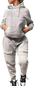 Ensemble de survêtement 2 pièces pour femme 2025 en tissu Spandex/Coton tissé colorblock, respirant, coupe régulière, léger - Product Image 6