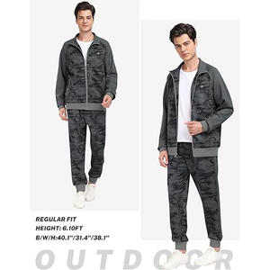 High Quality Custom Men's Sportswear Tracksuit 2 Piece Set <b>Zip</b> <b>Up</b> <b>Jacket</b> Jogging Suits Slim Fit Athletic Training Gym Wear - Product Image 5