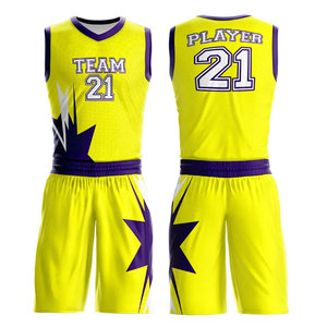 Uniformes de Baloncesto de Diseño Personalizado de Primera Calidad, Conjuntos Deportivos Transpirables de Secado Rápido para Verano, Impresos en 100% Poliéster - Product Image 1