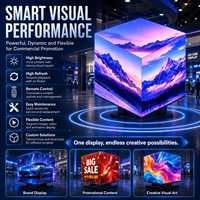 Affichage LED en cube P2.5 sans soudure, angle de vision à 360 degrés, écran LED en cube magique pour exposition technologique, publicité créative HD