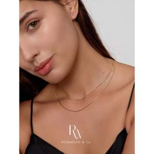 Collana a Catena Figaro Placcata Oro 18k Impermeabile, 0,8mm, Antiossidante, Collane Stratificate alla Moda - Product Image 3