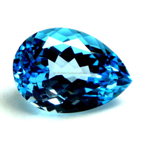 Topaze bleue de Londres naturelle en forme de poire de qualité supérieure, parfaite pour les bagues, les pendentifs et les sertissages de bijoux aux prix de gros les plus bas OEM - Product Image 2