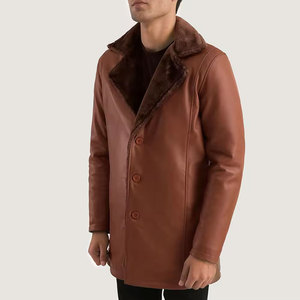 เสื้อโค้ทหนังสำหรับผู้ชายเสื้อโค้ทหนังสไตล์พื้นฐานเสื้อโค้ทหนัง - Product Image 2