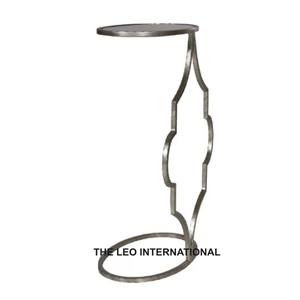 Table d'appoint en métal, aluminium plaqué argent, design en forme de bois de cerf, caractéristique durable, forme ronde - Product Image 2