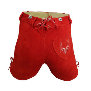 <b>Red</b> Color <b>Women</b> <b>Short</b> Vintage Style German Traditional Lederhosen Best Prices Men and <b>Women</b> Custom Embroidery - Product Image 2