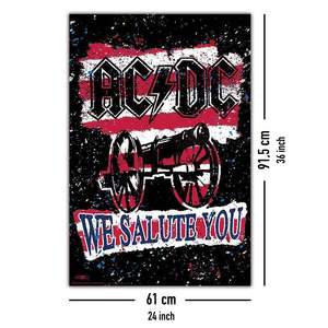 Póster de AC/DC de Stephen Fishwick 'We Salute You' hecho de lona duradera para decoración de pared - Product Image 3